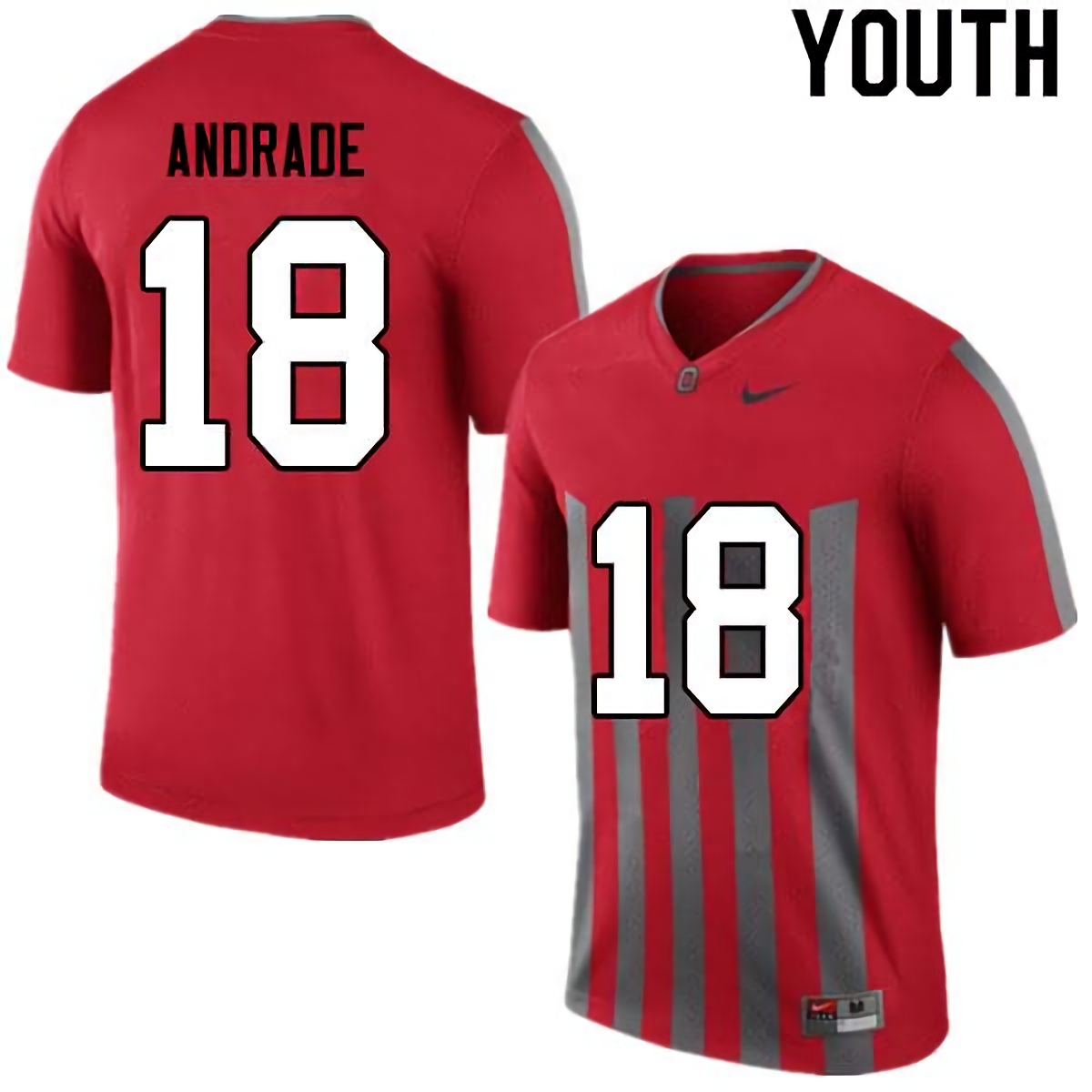 J.P. Andrade Ohio State Buckeyes Youth NCAA #18 Nike Retro College Stitched Football Jersey FBM8756NX